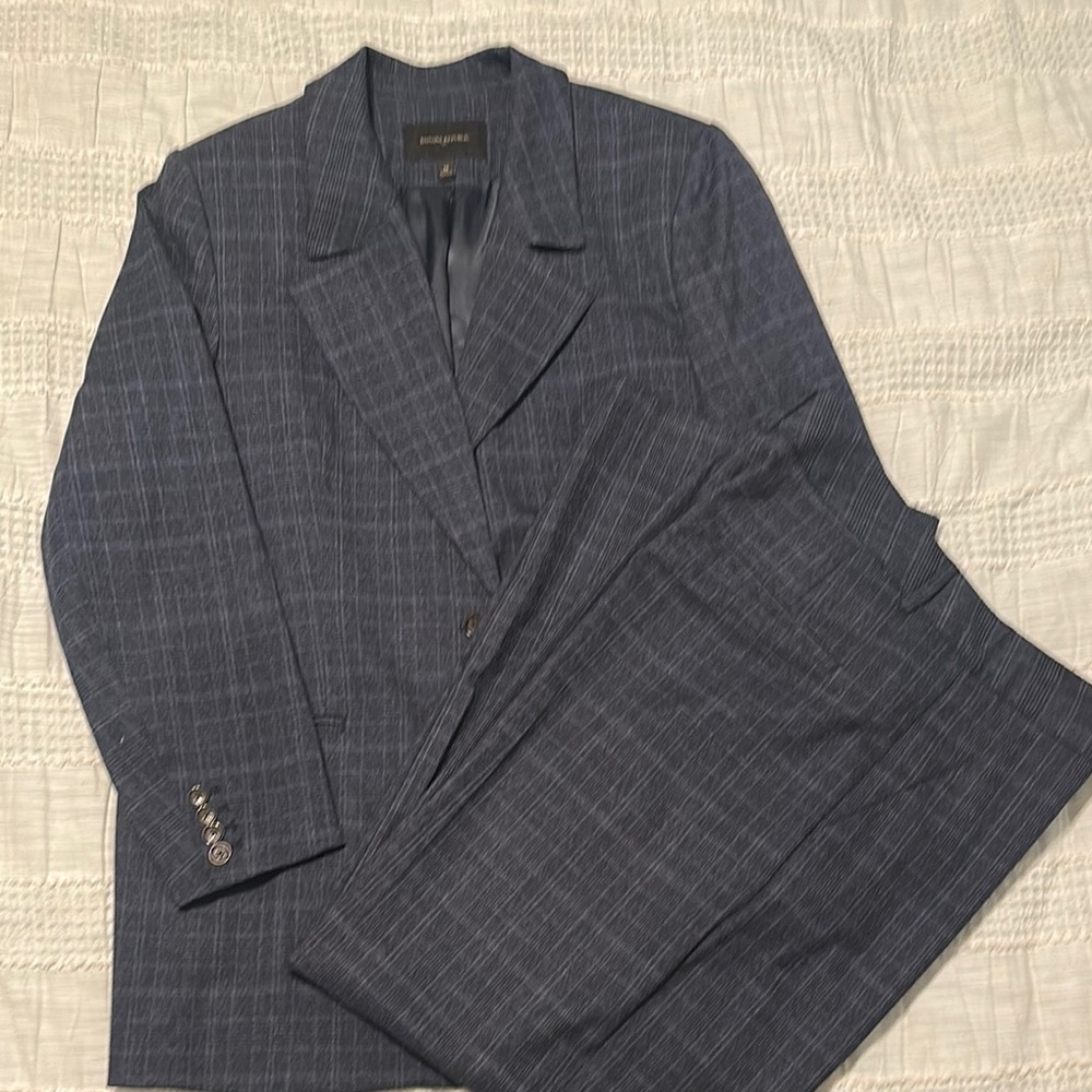 Banana Republic Blue Plaid Suit with Blazer